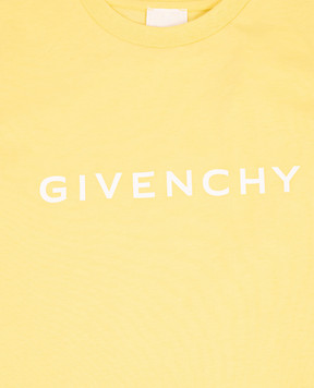Givenchy Children's yellow T-shirt with logo print H3071845