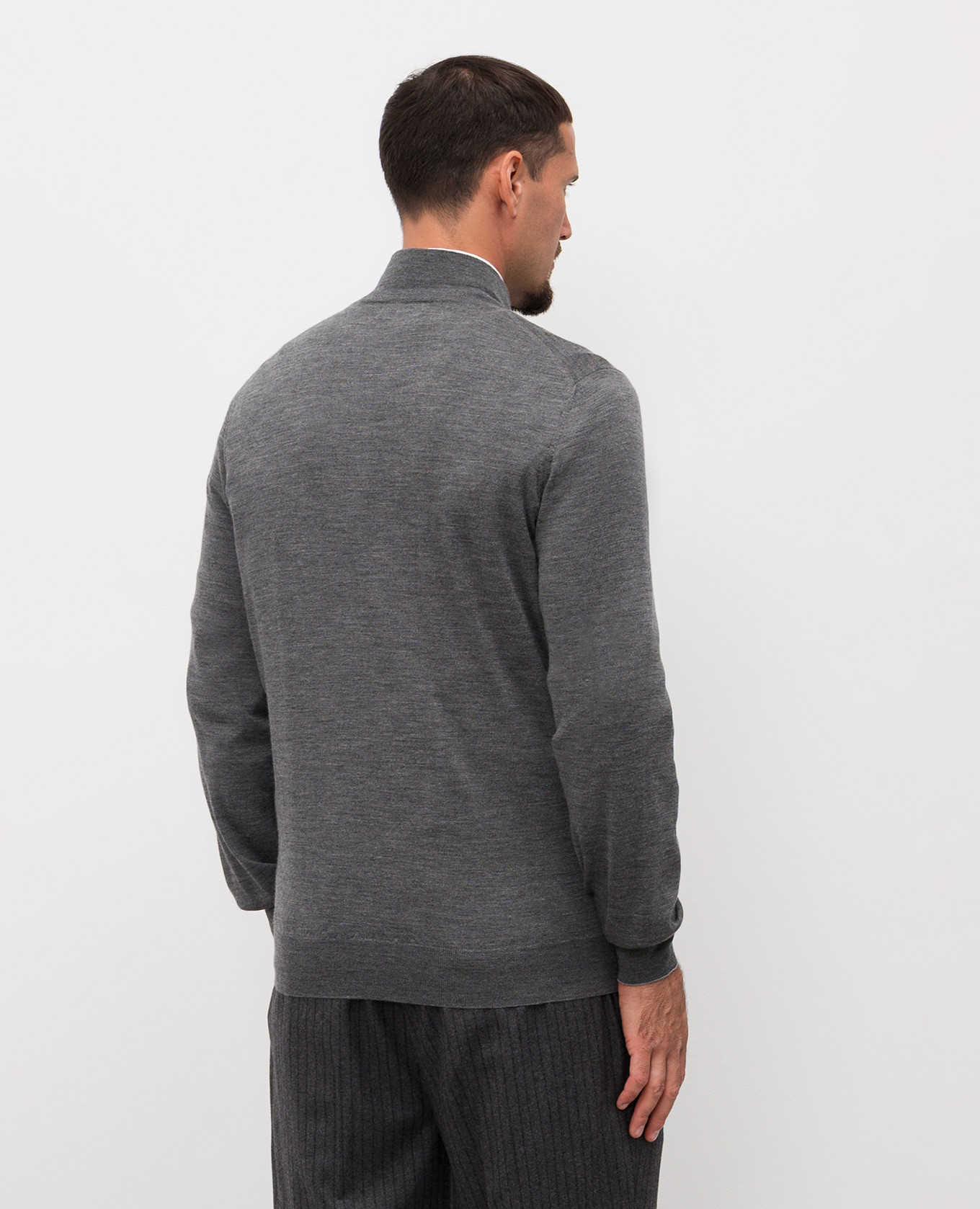 

Grey melange wool and cashmere cardigan Brunello Cucinelli
