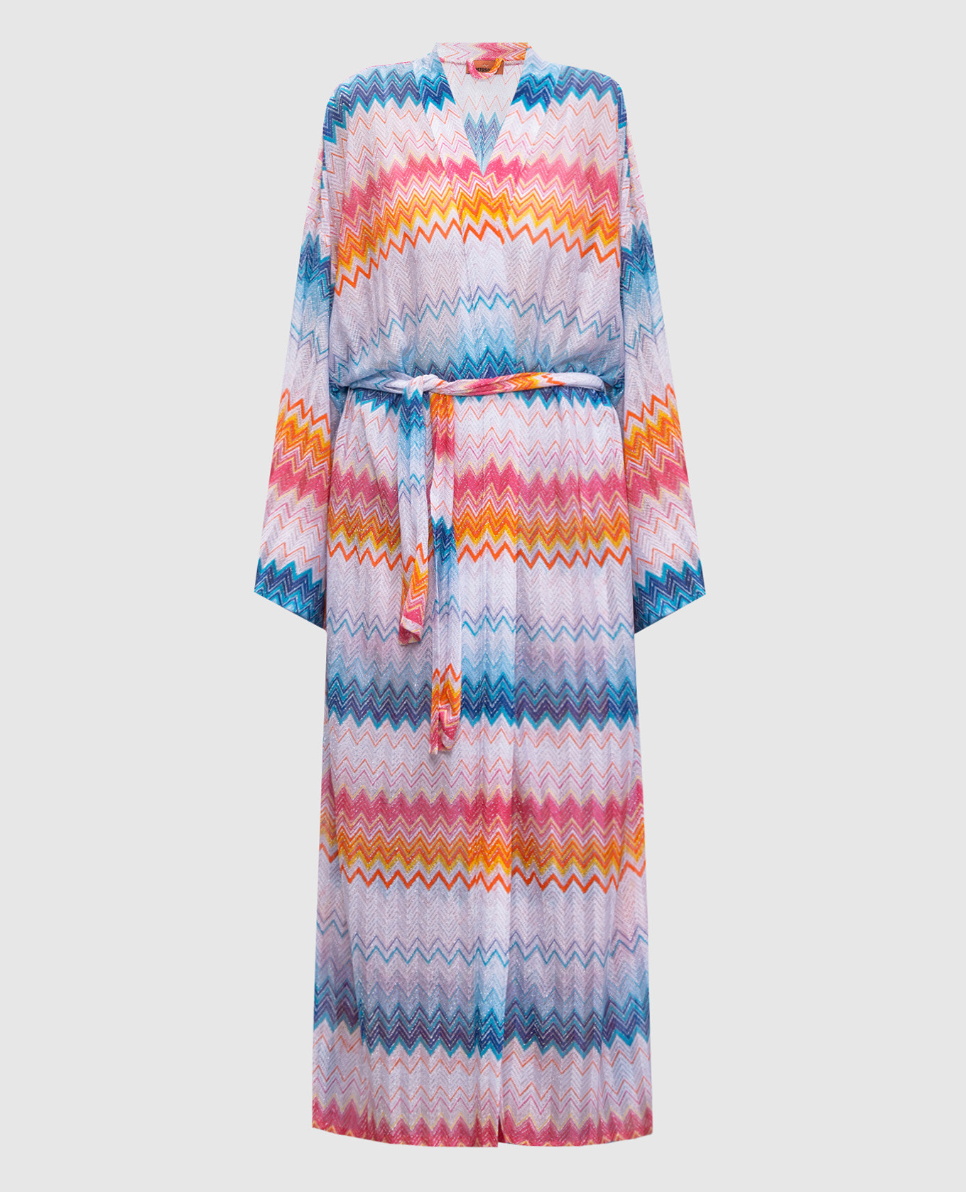

Blue kimono with branded pattern and lurex Missoni, Light blue