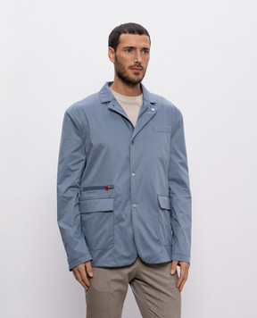 Kiton Blue jacket with logo UW2063V0830F