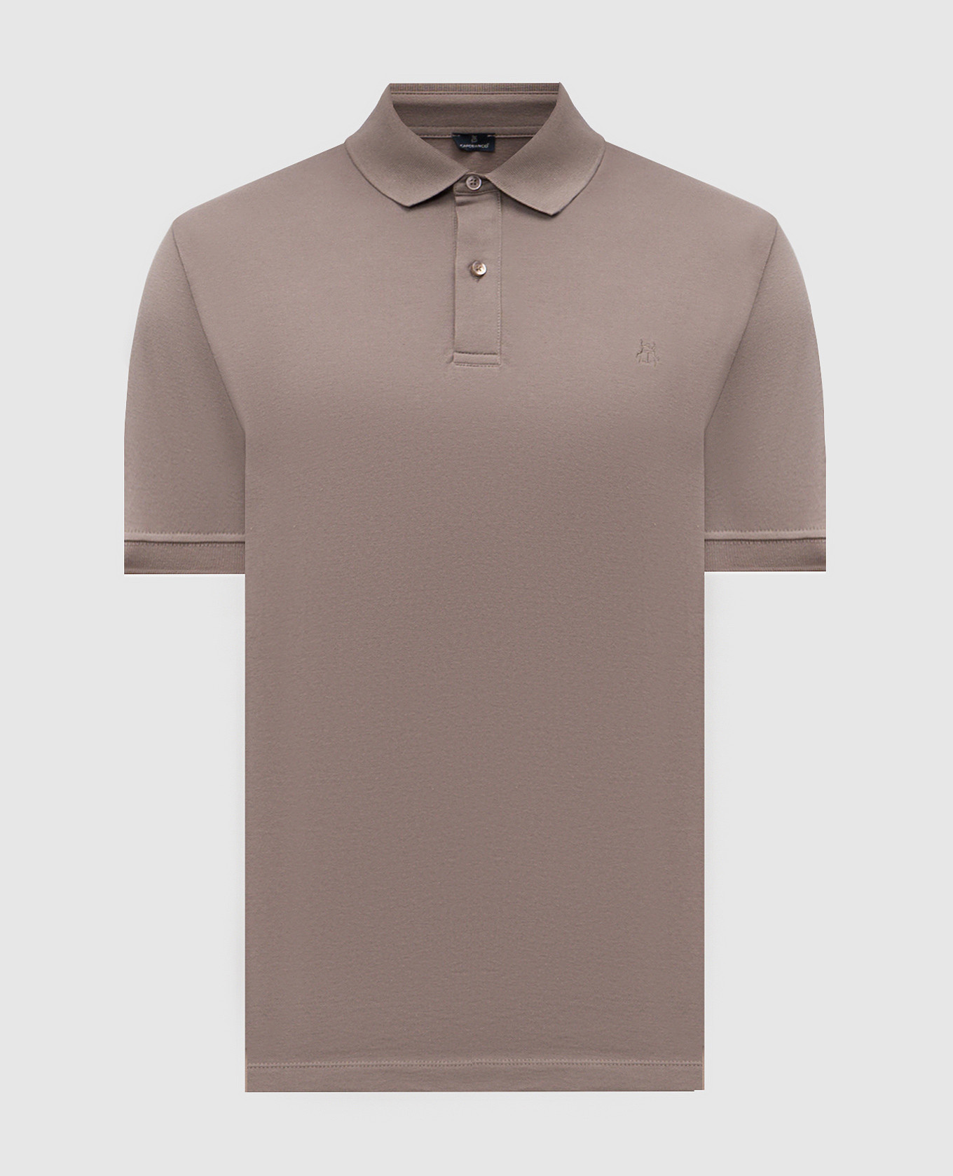 

Brown polo with embroidered logo emblem CAPOBIANCO