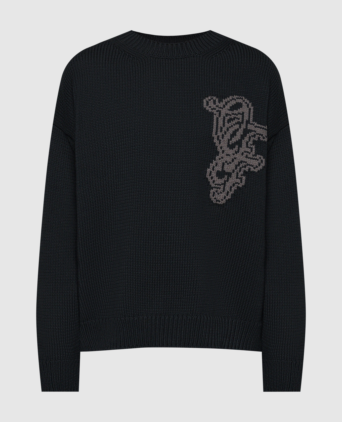 

Natlover black sweater with logo pattern Off-White, Черный
