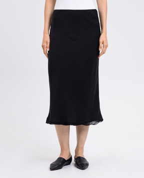 Toteme Black silk midi skirt 253WRB0269FB0418
