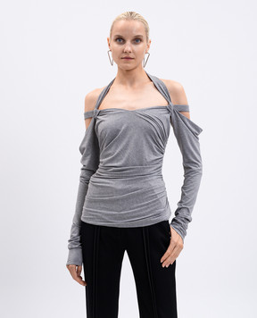 The Attico Grey top with logo emblem 251WCI00022JJJ068AA
