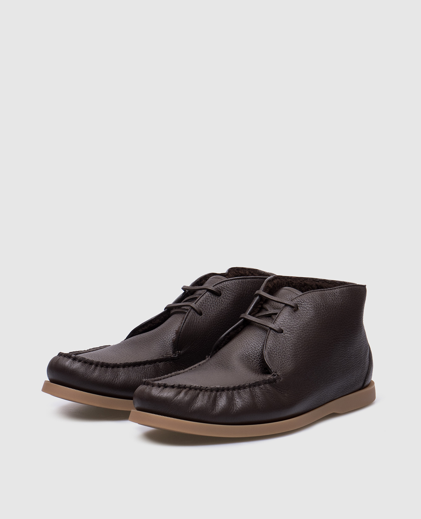 

Brown leather deserts on fur Bally