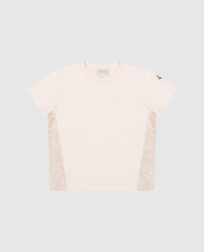 Moncler ENFANT Children's beige T-shirt with floral print K19548C000388390712