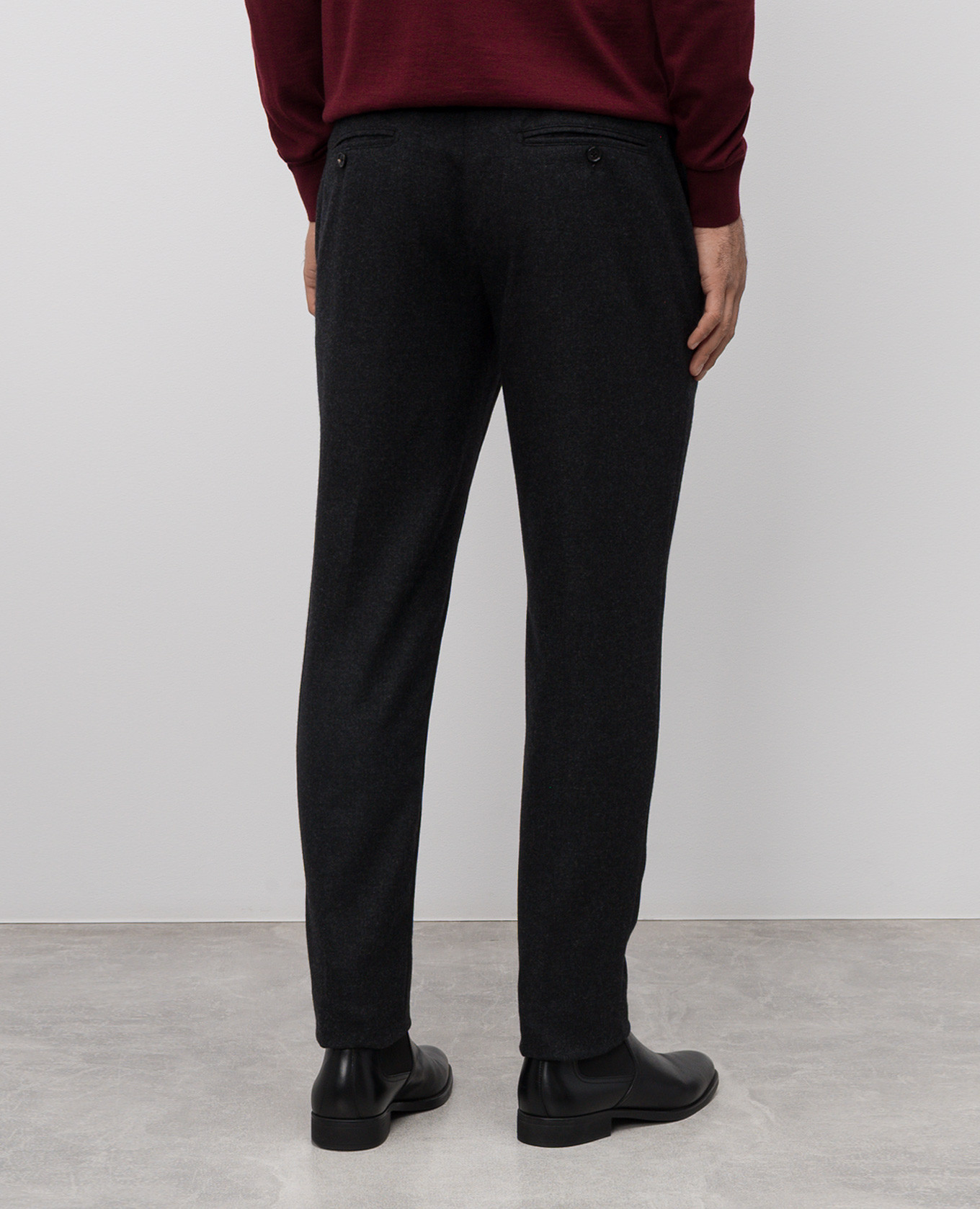 Grey wool and cashmere trousers with logo ISAIA 4