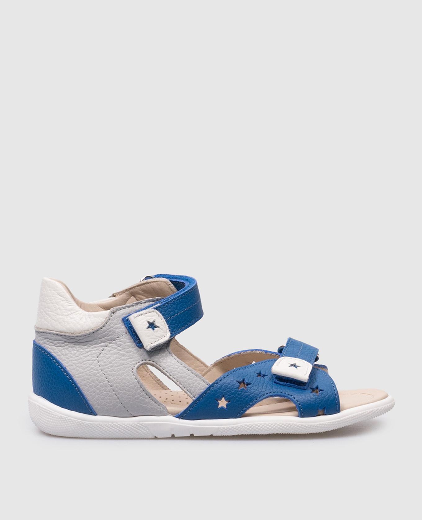 Children's blue leather sandals zecchino d'oro