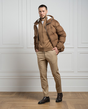 Cashmere&Whiskey Brown cardigan with silk and cashmere FS08