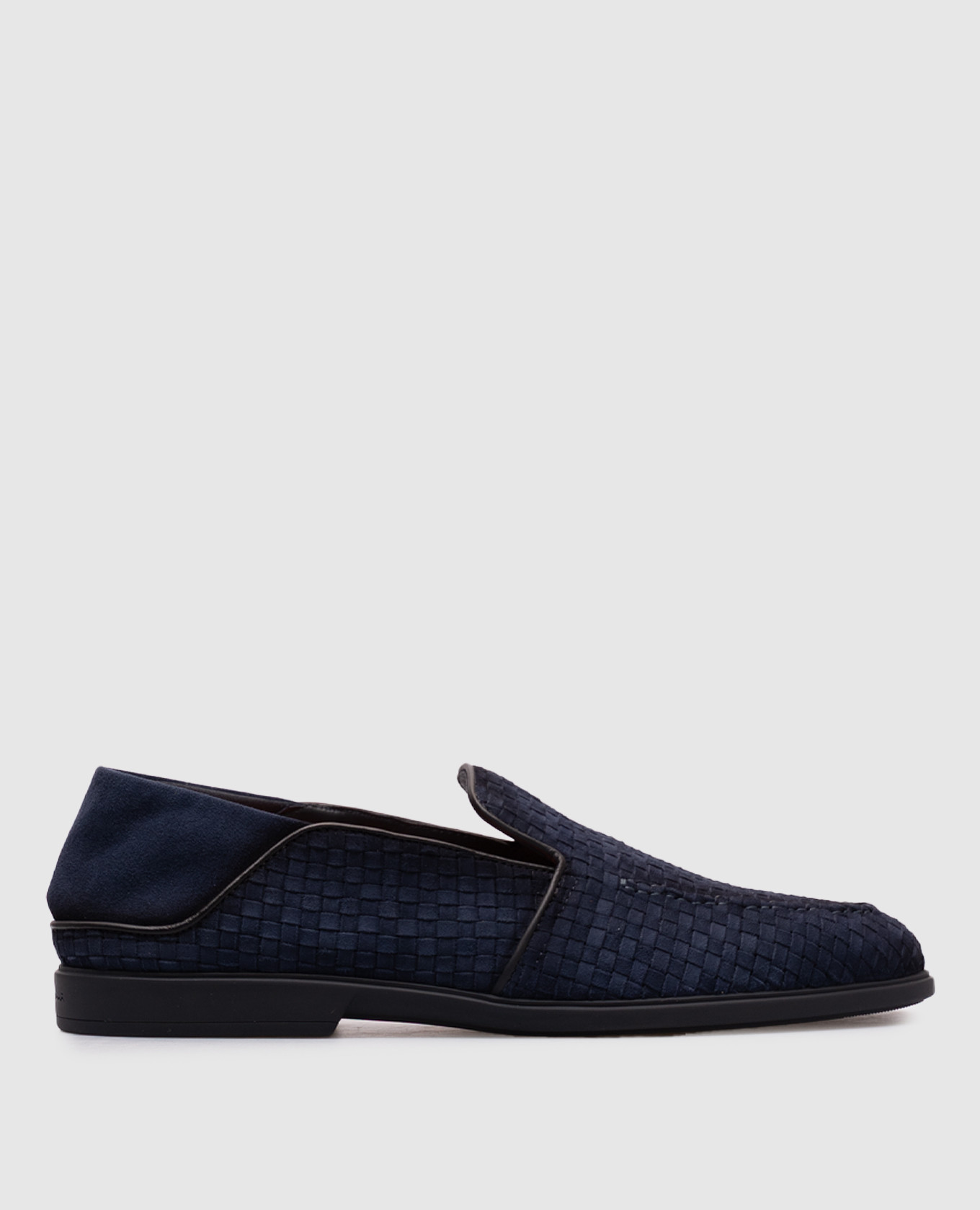 

Blue suede loafers with weaving Santoni