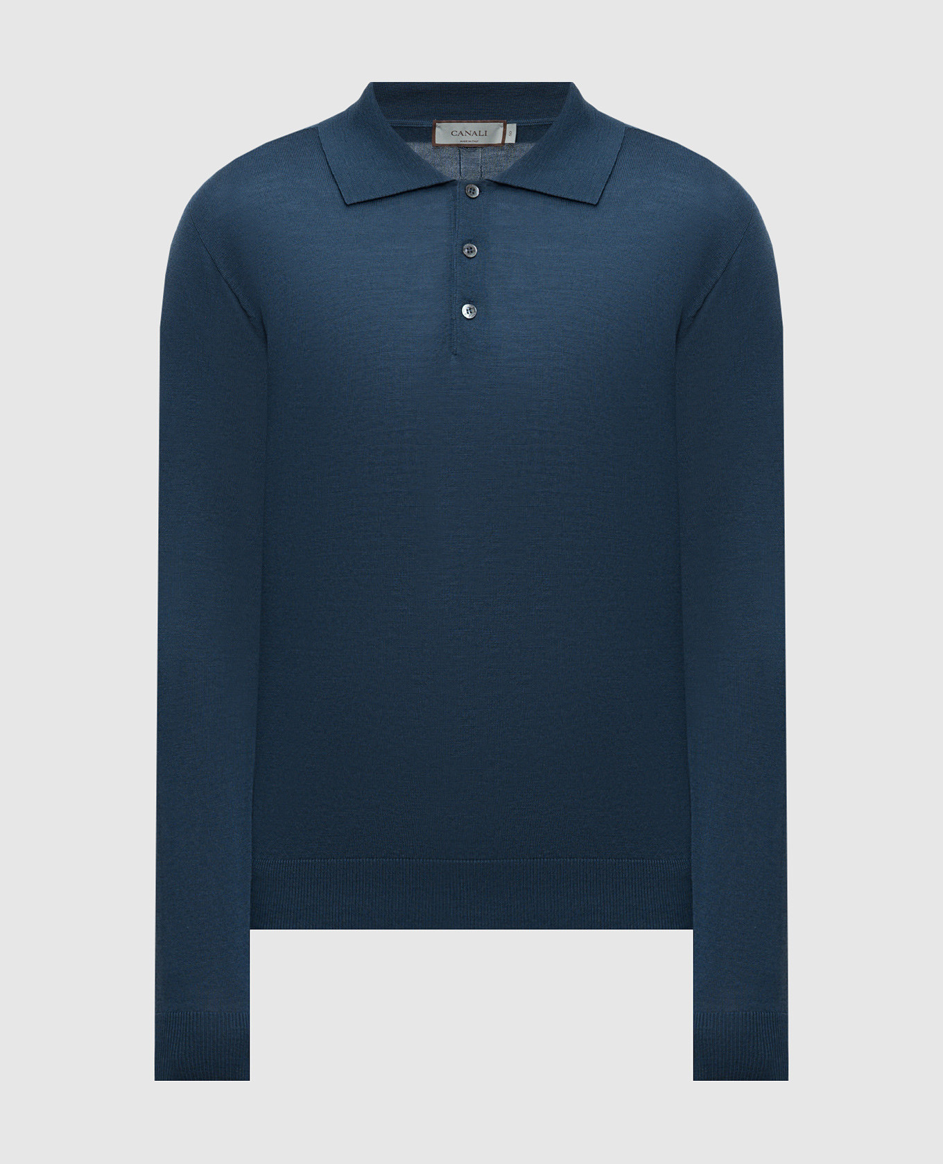 Blue wool polo shirt Canali