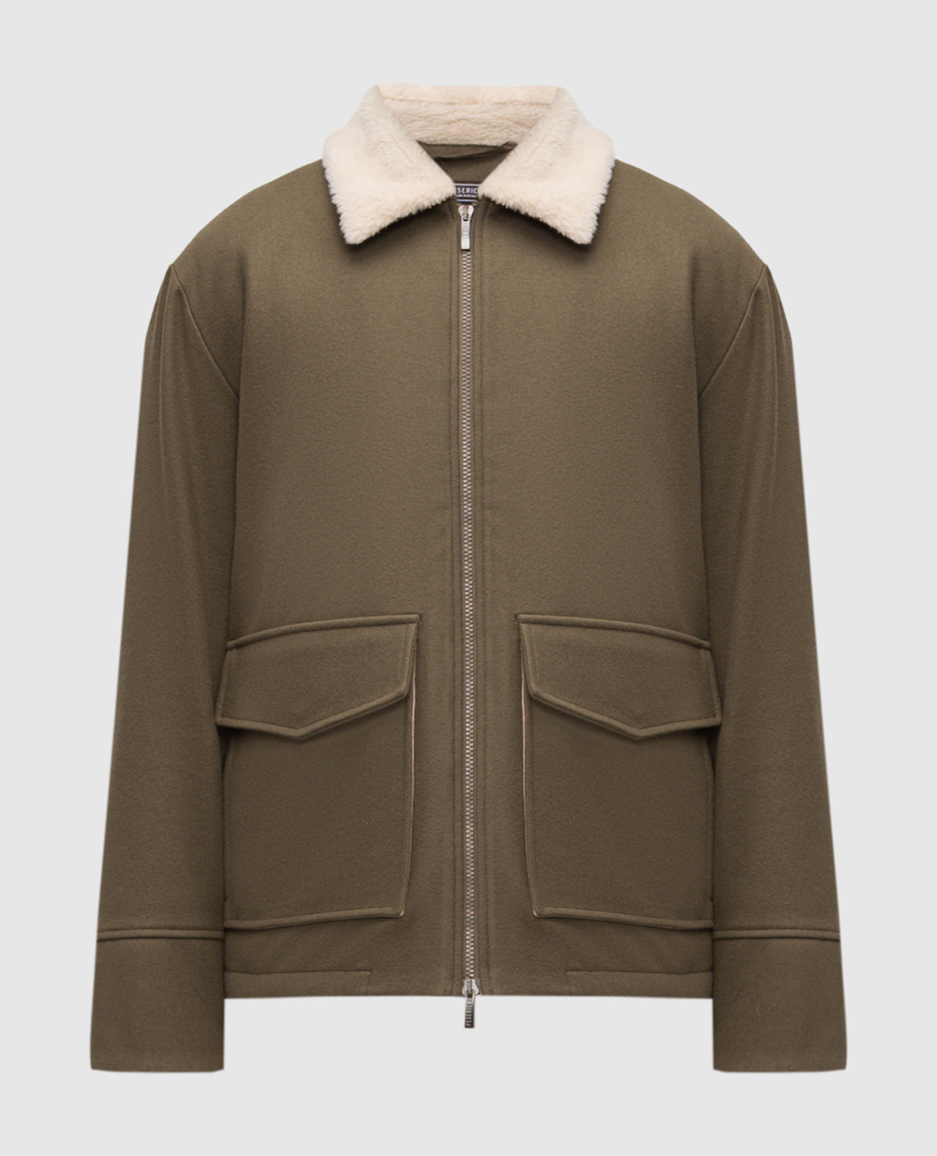 Khaki jacket with wool Peserico