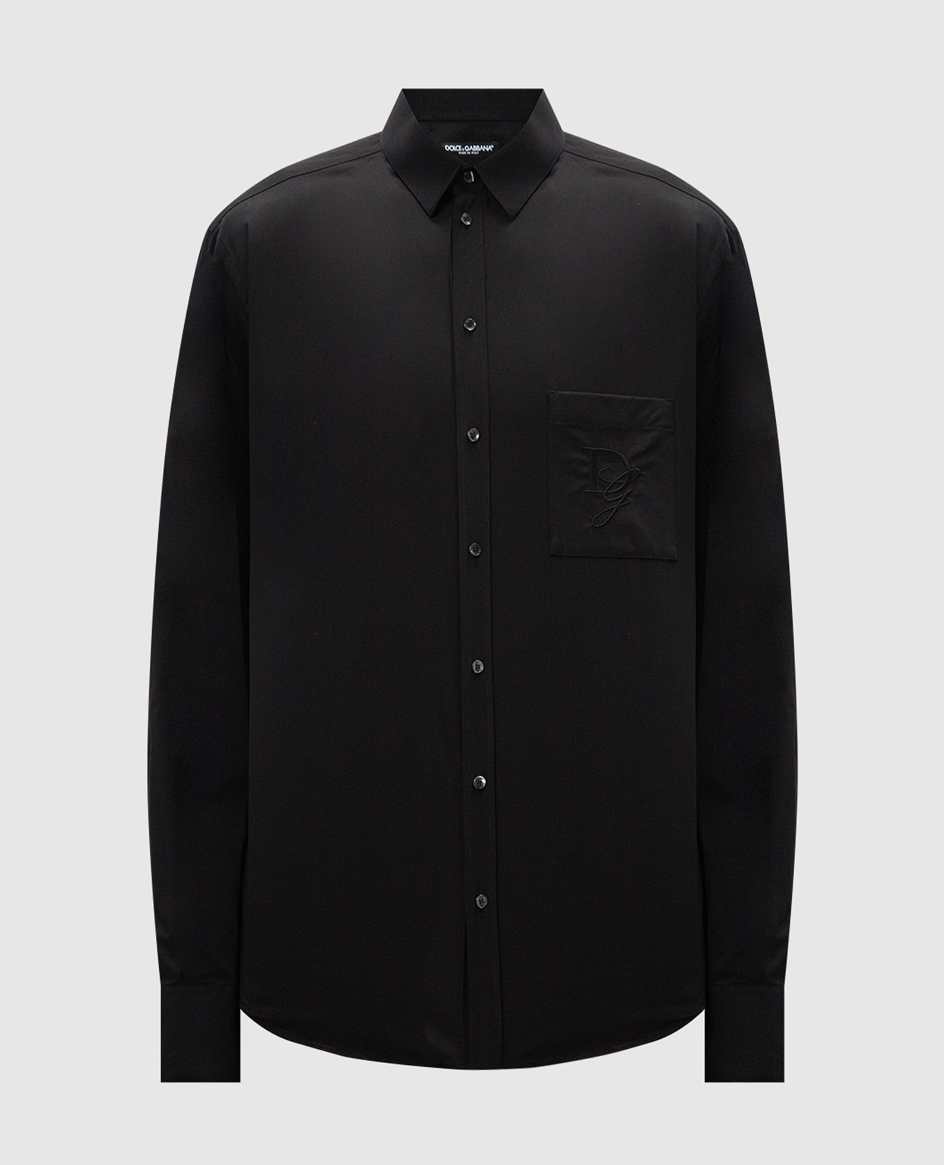 Black shirt with dg logo embroidery dolce&gabbana