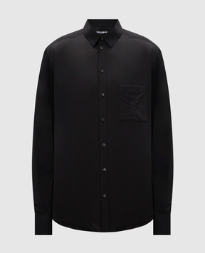 Dolce&Gabbana Black shirt with DG logo embroidery G5ML0ZFU5EW