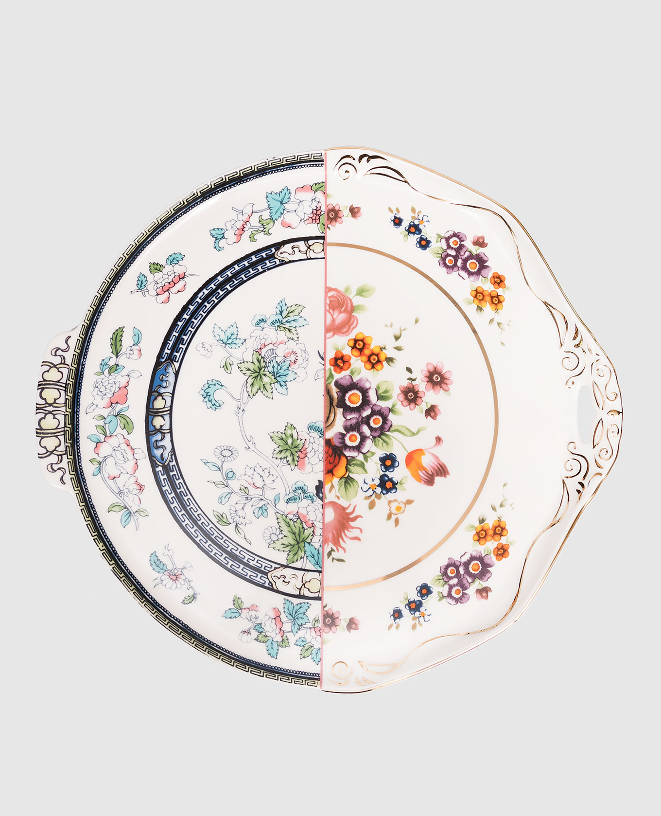 Dorotea white porcelain plate with print SELETTI