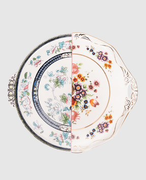 SELETTI Dorotea white porcelain plate with print 09768