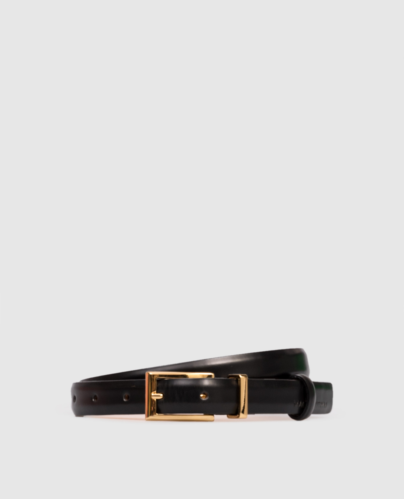

Black leather belt with embossed logo Magda Butrym
