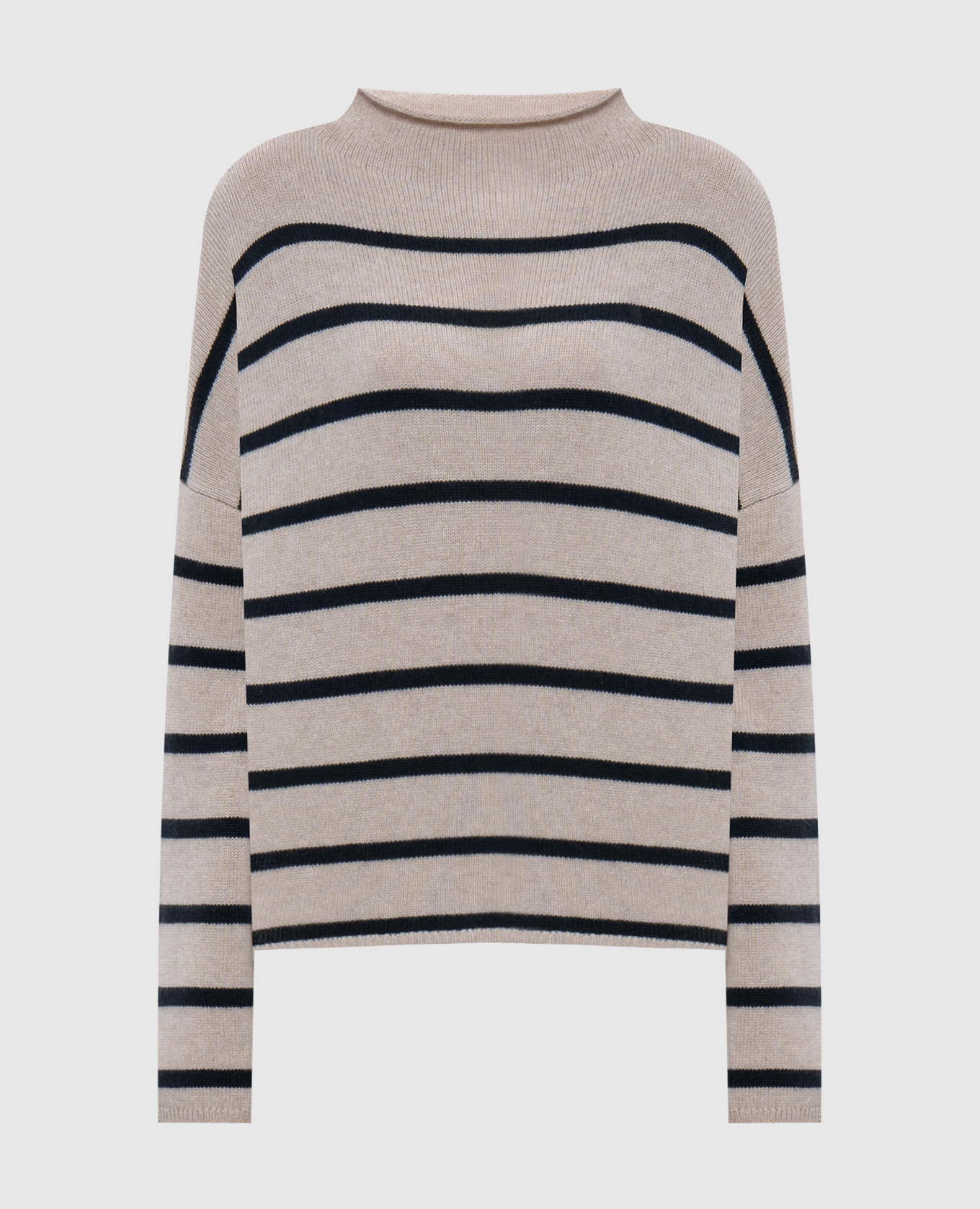 

Sandy beige striped cashmere sweater LISA YANG