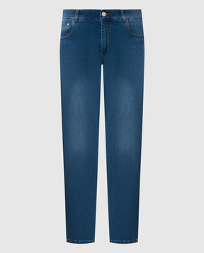 Cashmere&Whiskey Blue jeans with logo patch CORATO781