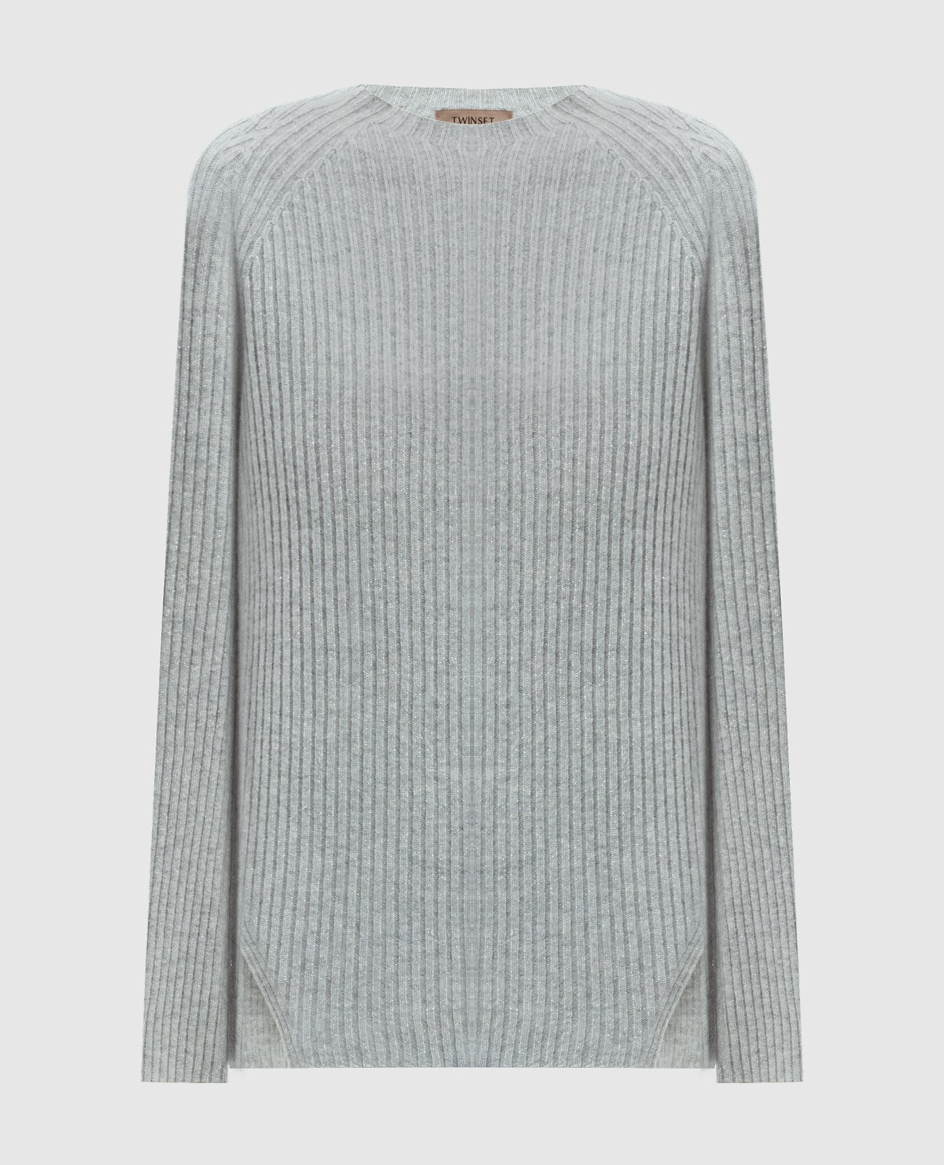 

Gray wool and cashmere jumper with lurex Twinset, Grey