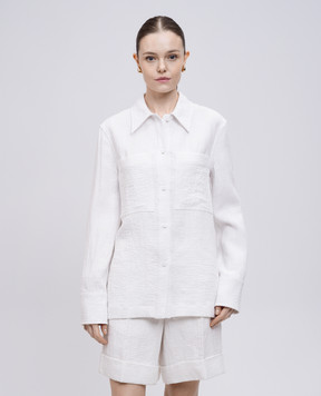 Jil Sander White linen shirt with a reaper effect J02DL0226J60083
