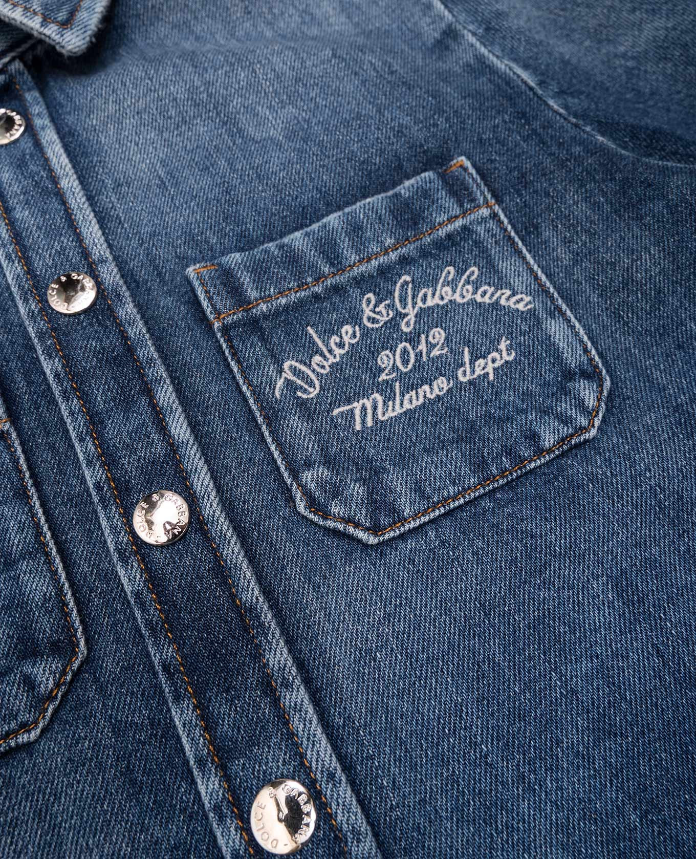 

Children's blue denim shirt with logo Dolce&Gabbana