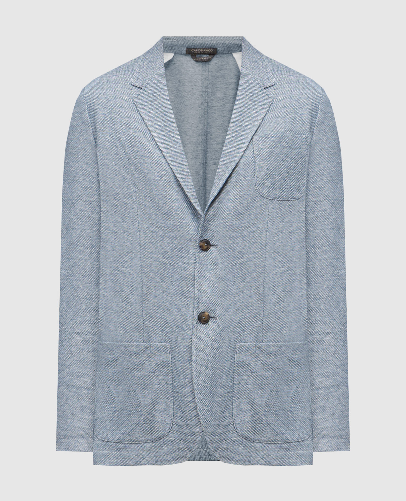 Blue jacket with linen CAPOBIANCO