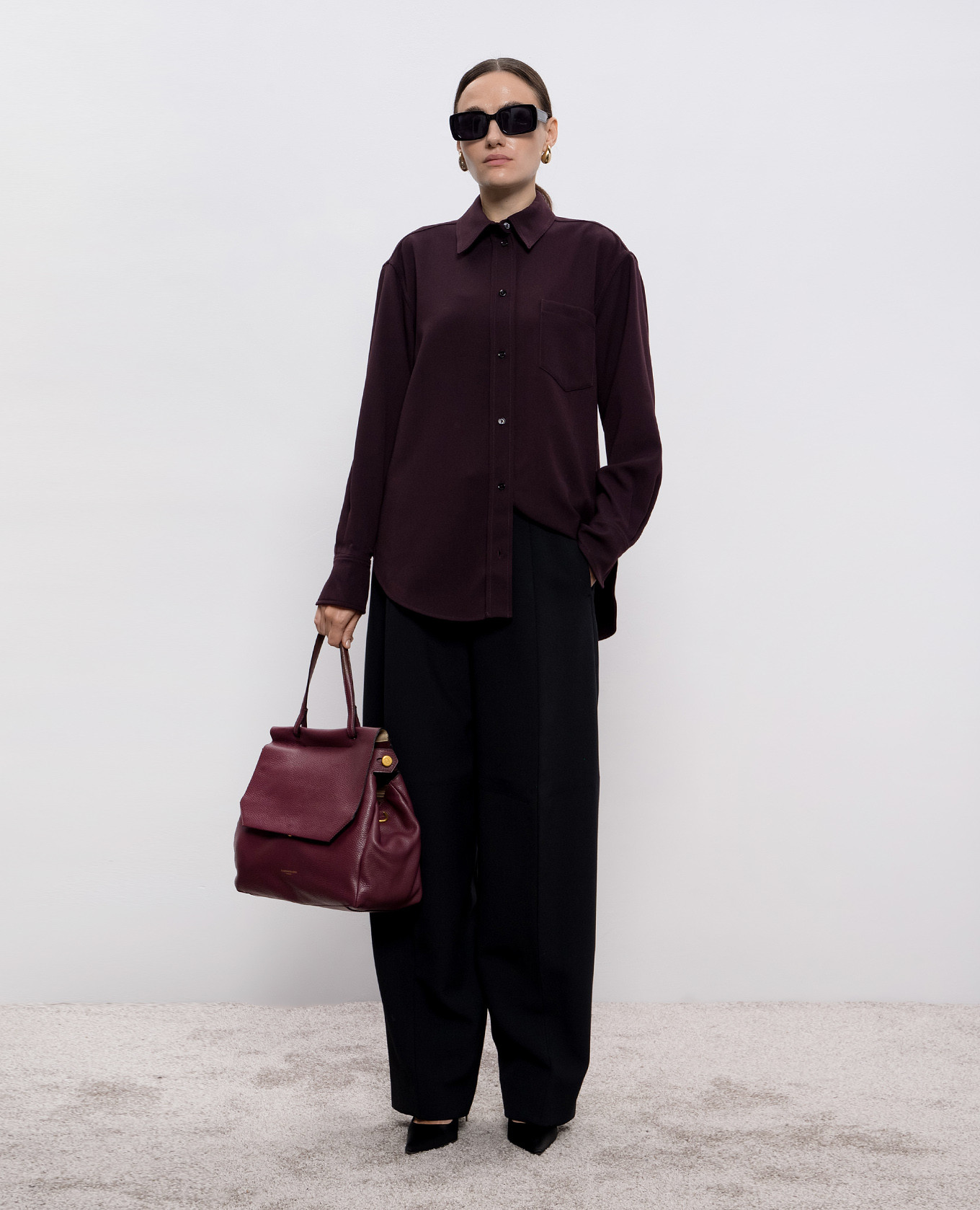 

Burgundy shirt with wool Victoria Beckham