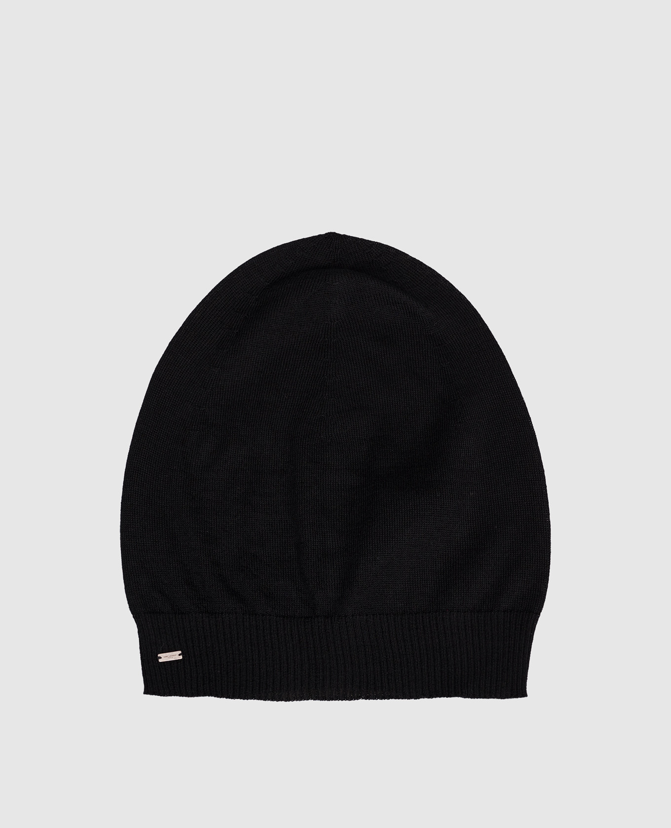 

Black cashmere hat with logo Saint Laurent