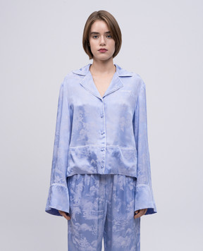 Off-White Purple blouse with fresco pattern OWGE028S25FAB002