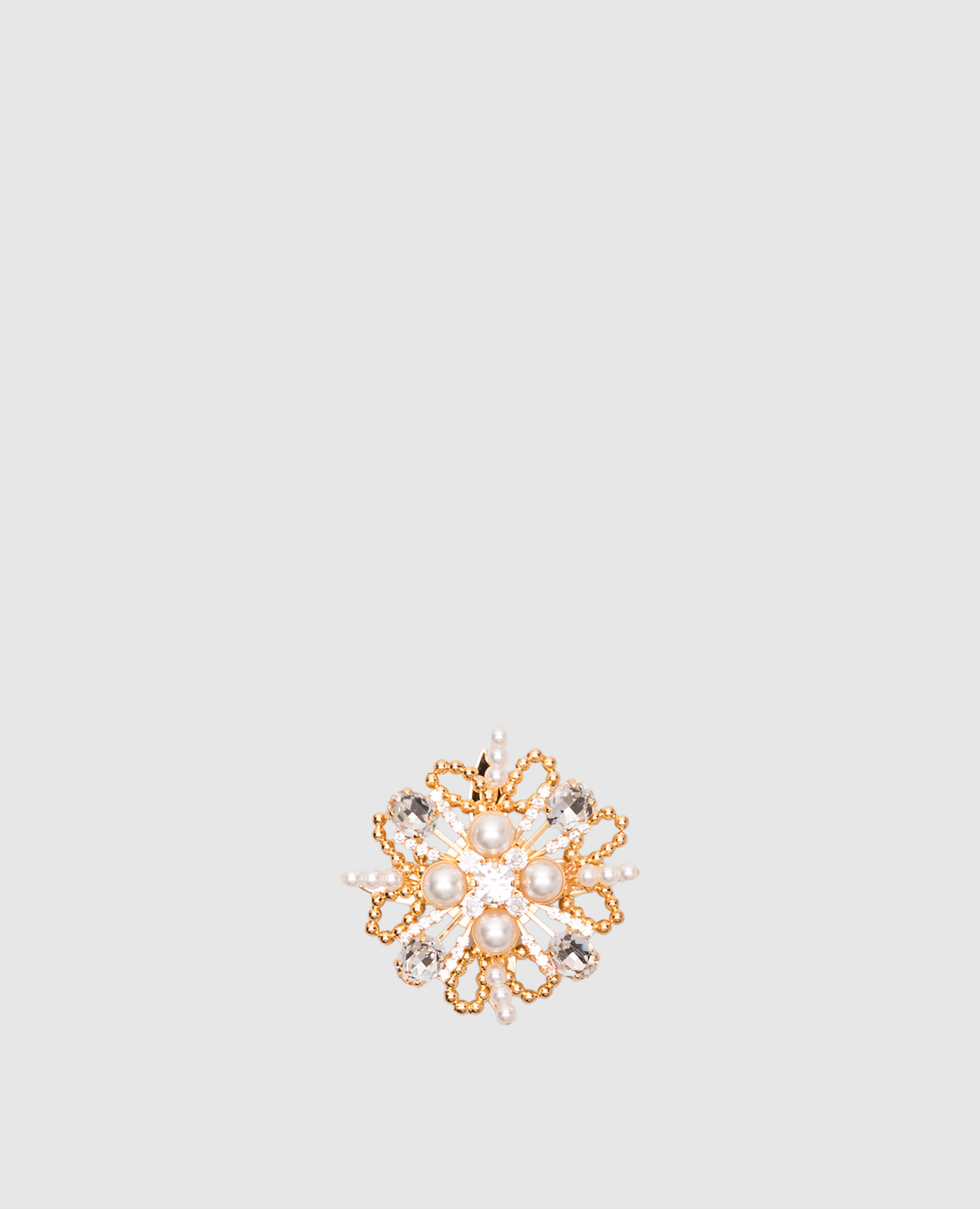 

Brandebourg gold brooch with crystals Balmain, Golden