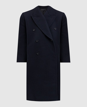 Balenciaga Blue double-breasted coat with wool 838930TSU08