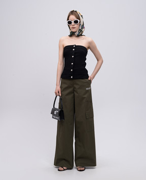 Off-White Green cargo pants with logo OWCF026S25FAB002