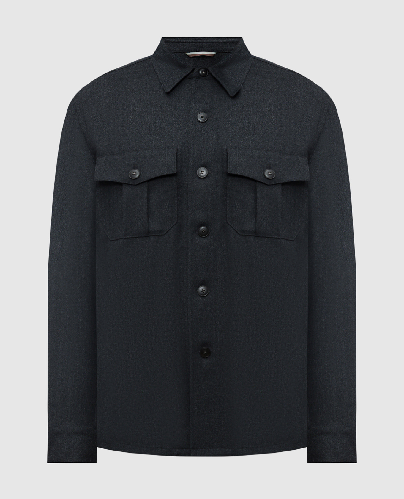 Gray wool shirt Canali