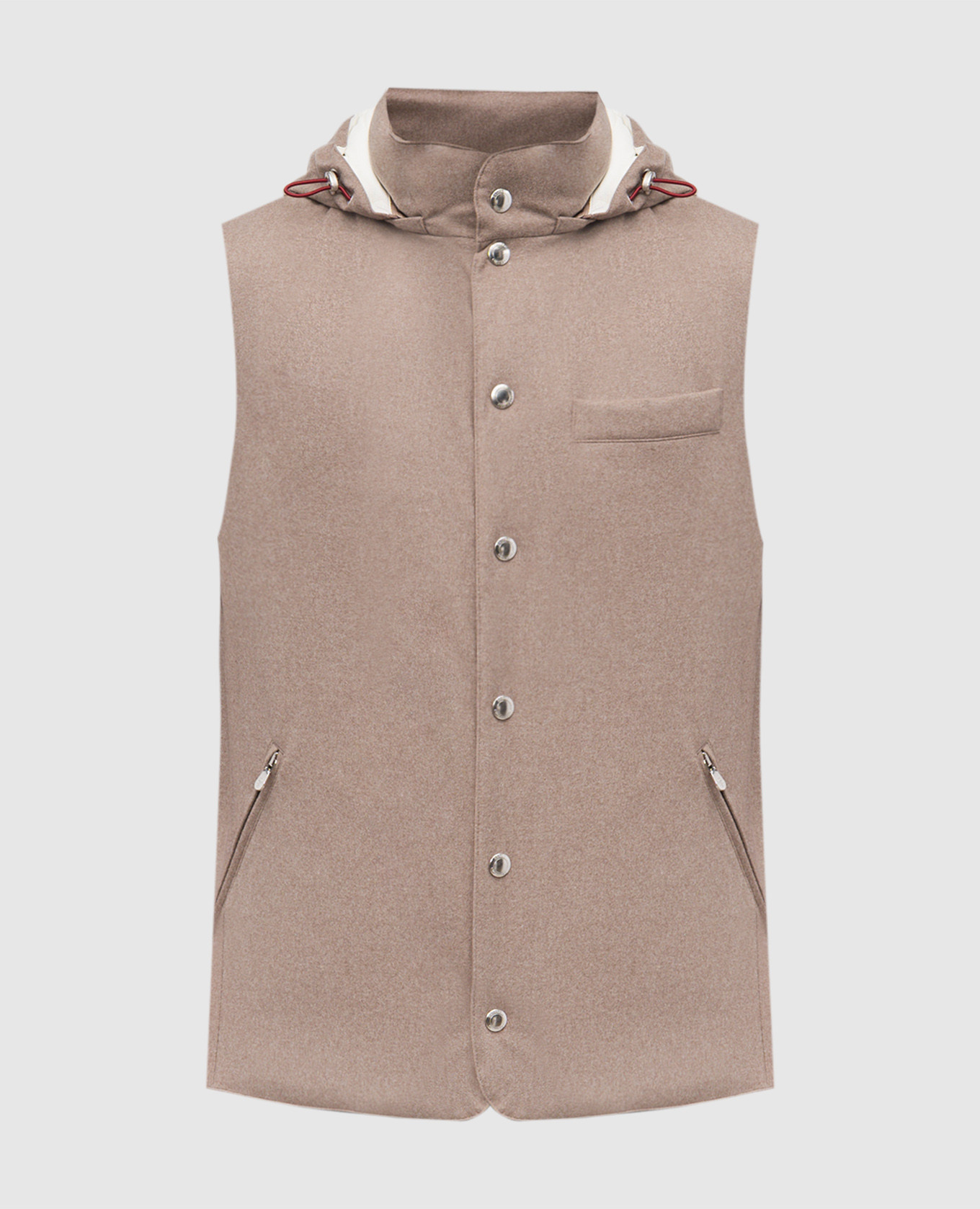 Beige wool down vest Brunello Cucinelli