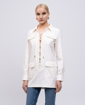 Tom Ford White tunic SAFARI with silk shirt AB3452FAX1215