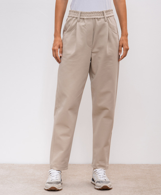 パンツ BRUNELLO CUCINELLI Monile pants Beige Brunello Cucinelli Monile Crop Pants Beige | Wanan Luxury