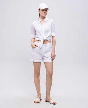 Vilebrequin White shorts with broderie embroidery ICTCV550