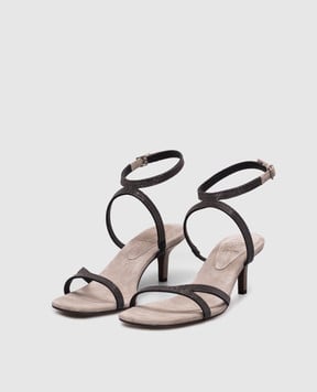 Brunello Cucinelli Beige sandals with a monil chain MZSFC2971