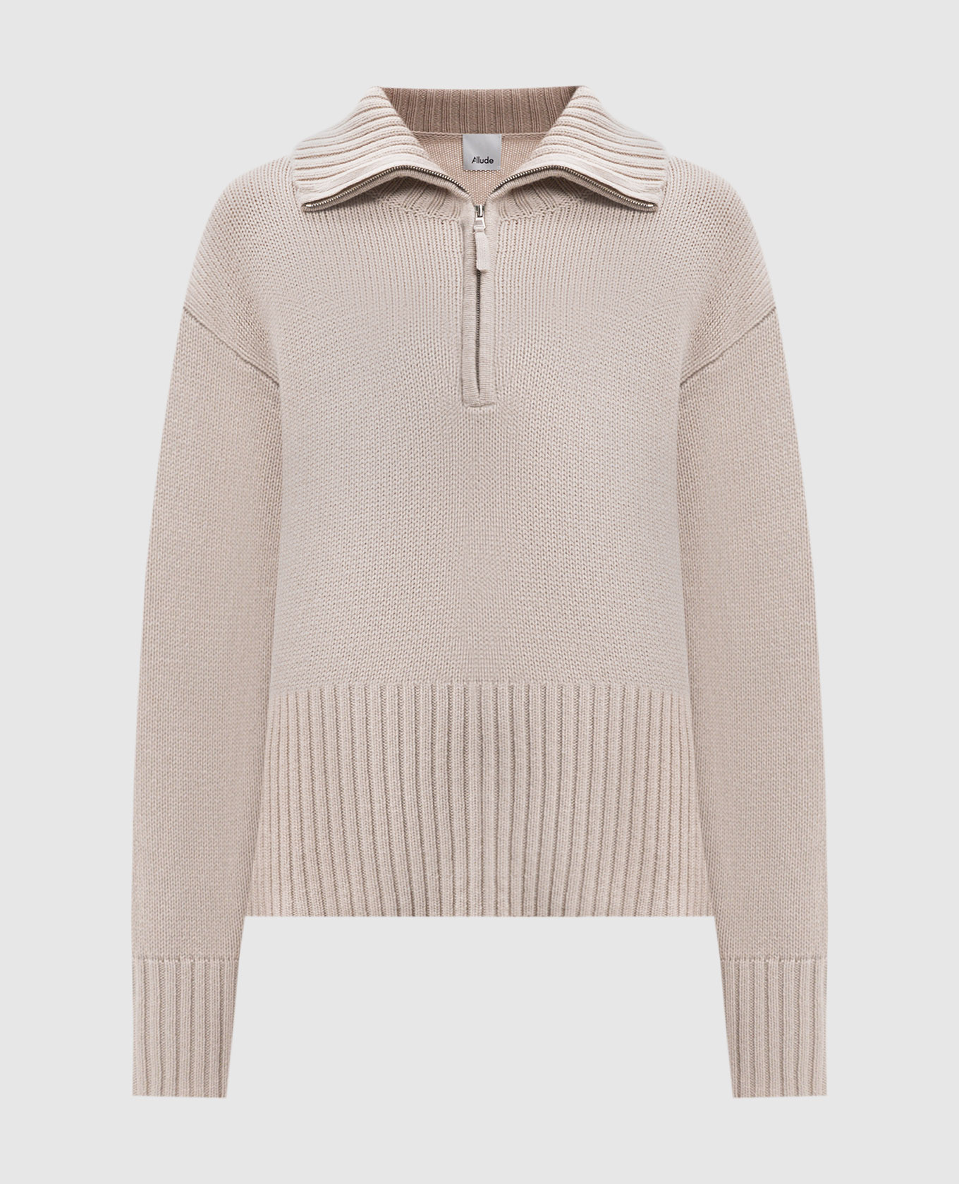 

Beige wool and cashmere sweater with collar Allude