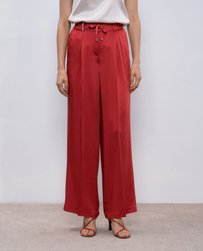 Peserico Red pants with monil chain E0447304270
