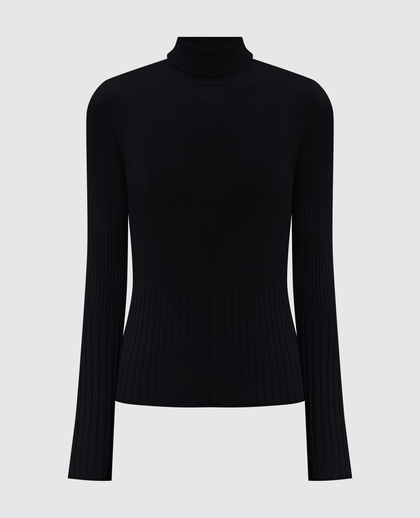 Black ribbed golf shirt with logo Twinset