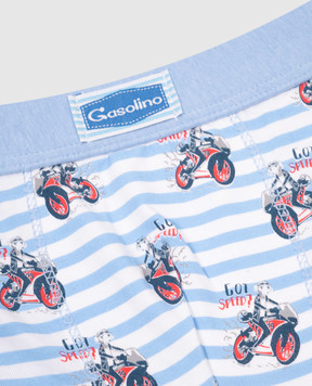 RiminiVeste Gasolino children's blue boxer briefs with Got speed print U3128