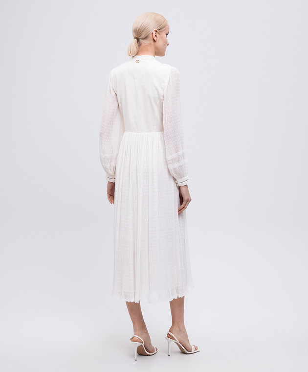 knee length dresses for ladies Twinset Midi Linen Dress WIth Floral Print – CLAUDETTE main image 0