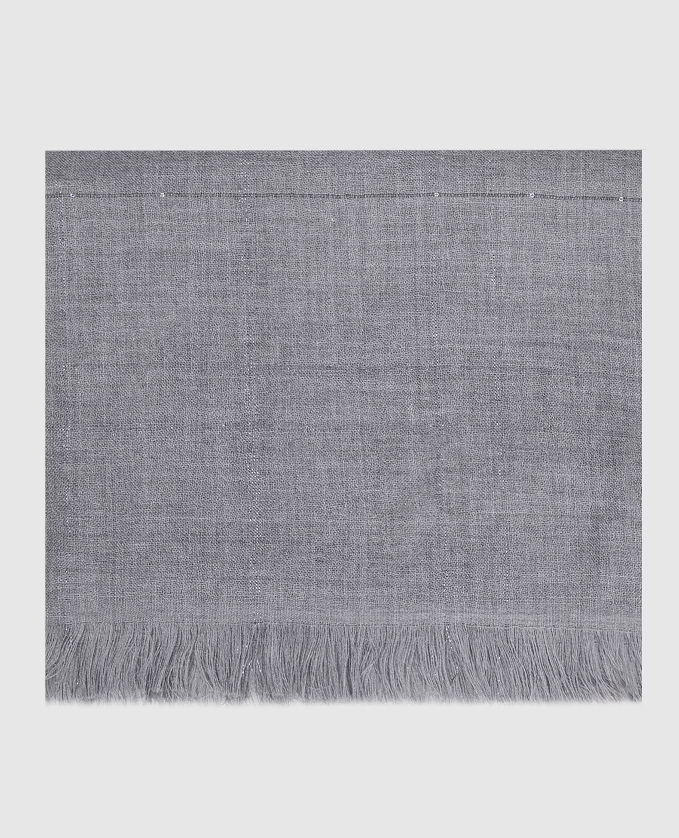 Gray wool scarf with sequins Peserico