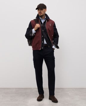 Cashmere&Whiskey Blue wool and cashmere cargo pants 02583R0497