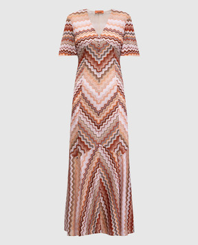 Missoni Brown maxi dress with lurex pattern DS25SG1JBR00ZV