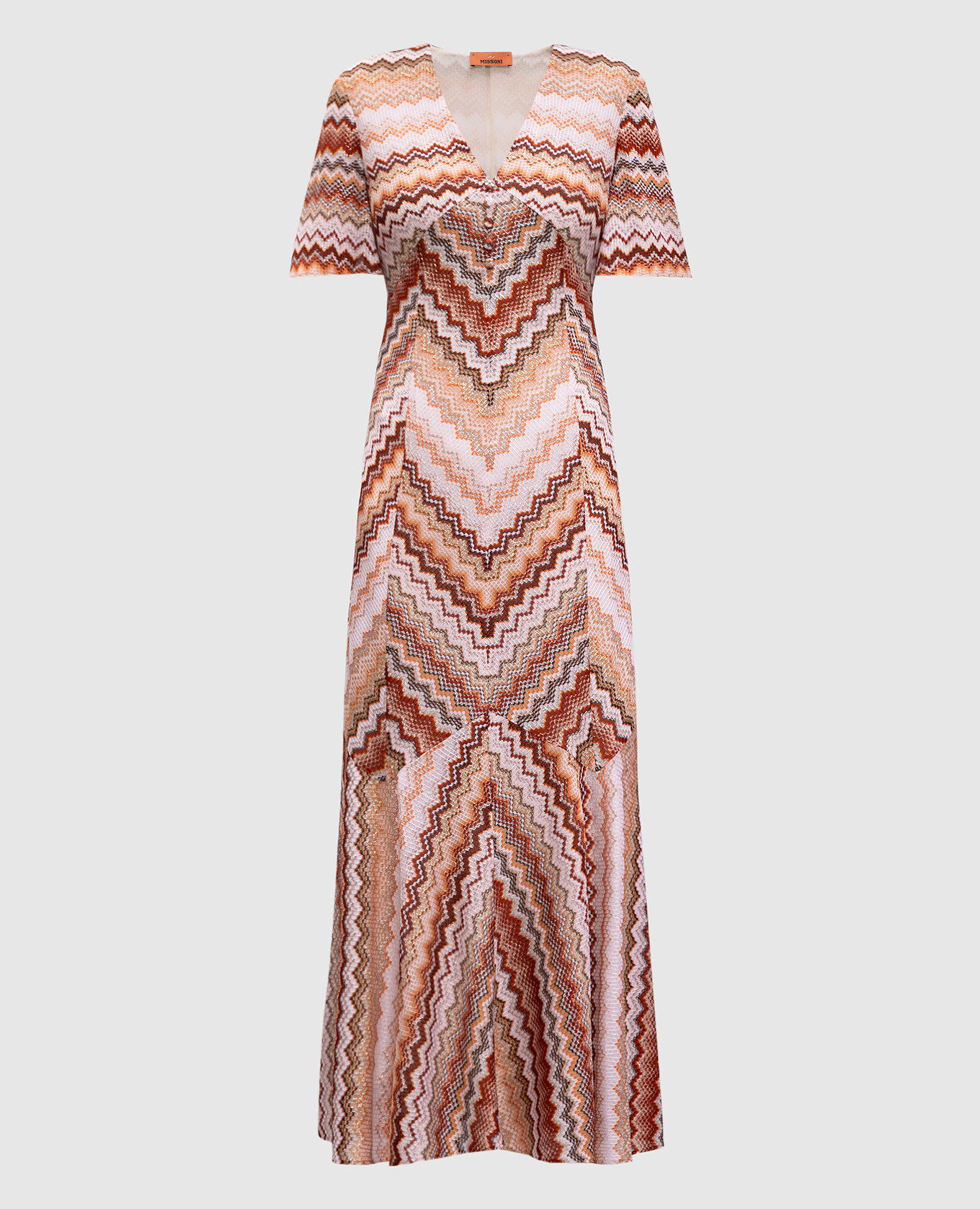 

Brown maxi dress with lurex pattern Missoni