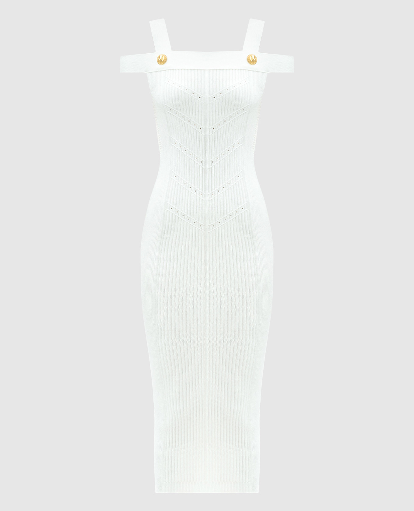

White midi dress with textured pattern Balmain