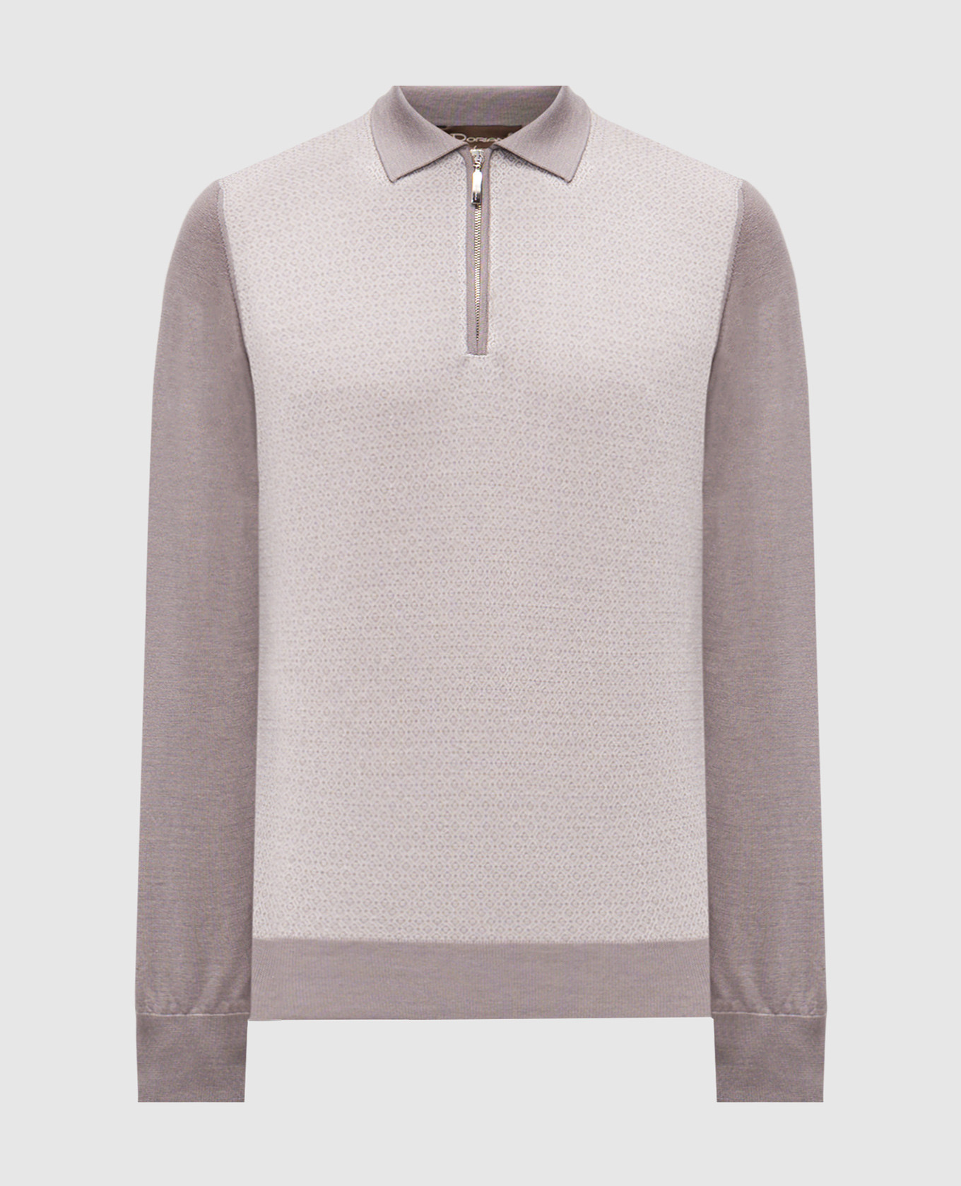 

Beige wool, silk and cashmere polo shirt with a pattern Doriani Cashmere